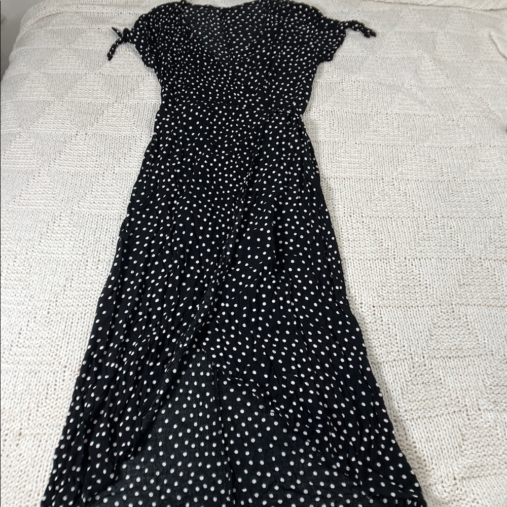 H&M Black Polka Dot Wrap Dress
